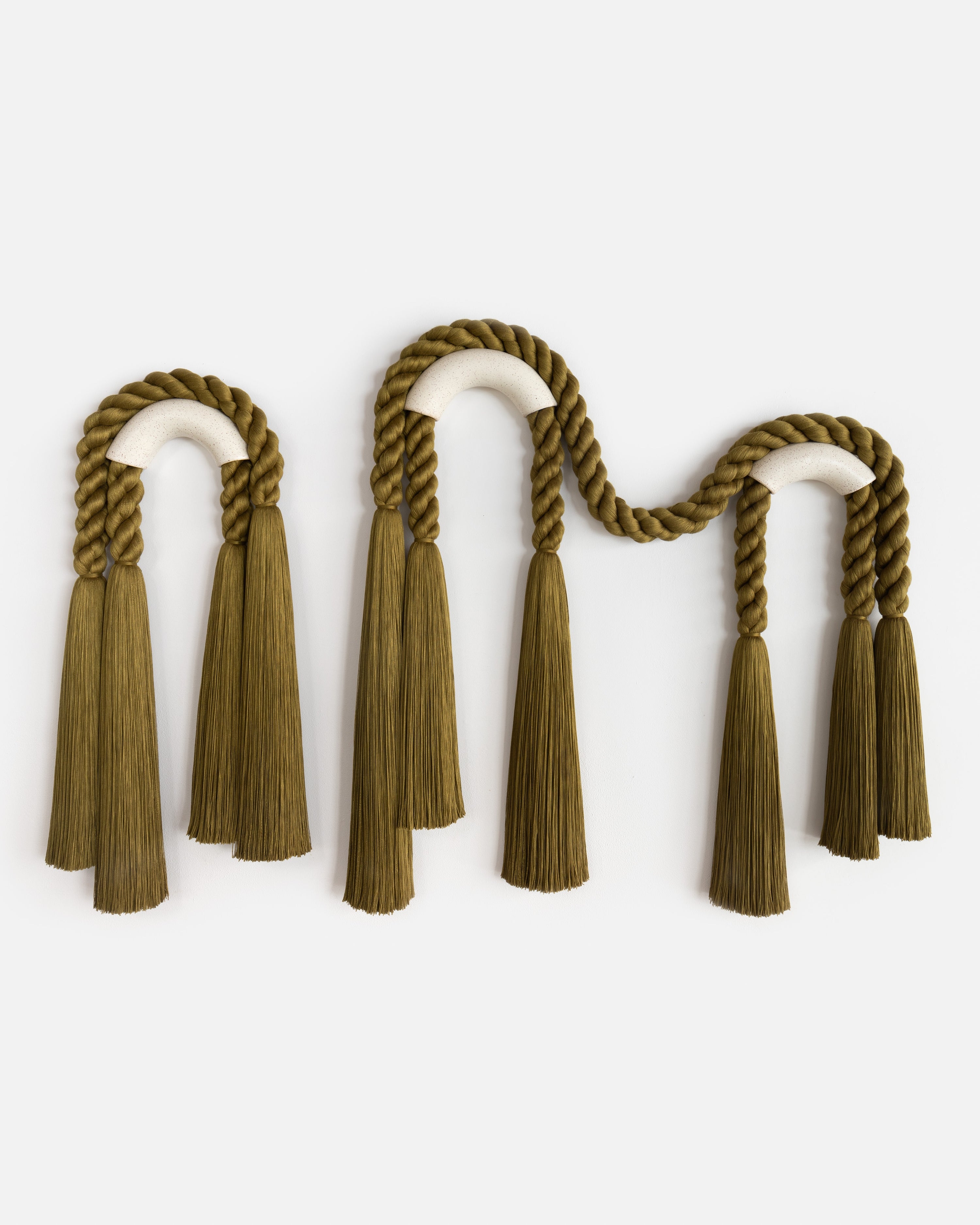 Large Off-White Ceramic Archway Series (Olive Rope)