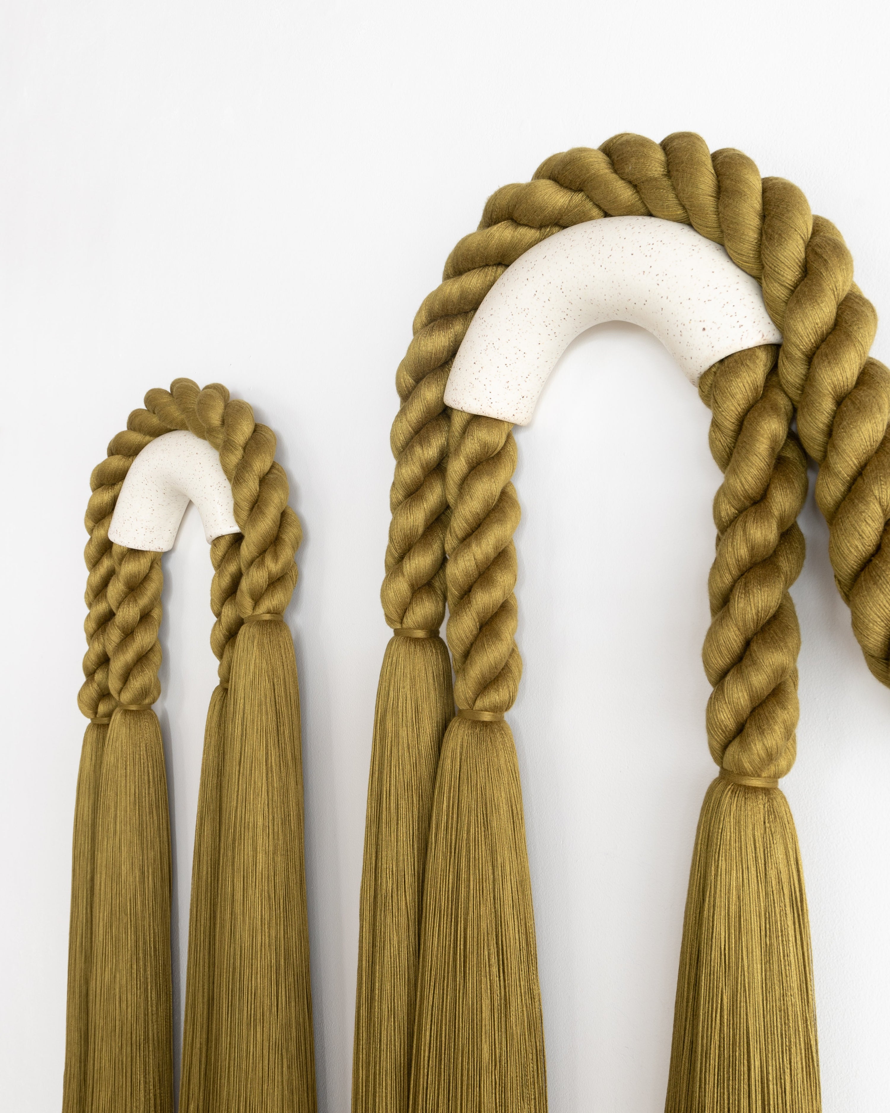 Large Off-White Ceramic Archway Series (Olive Rope)