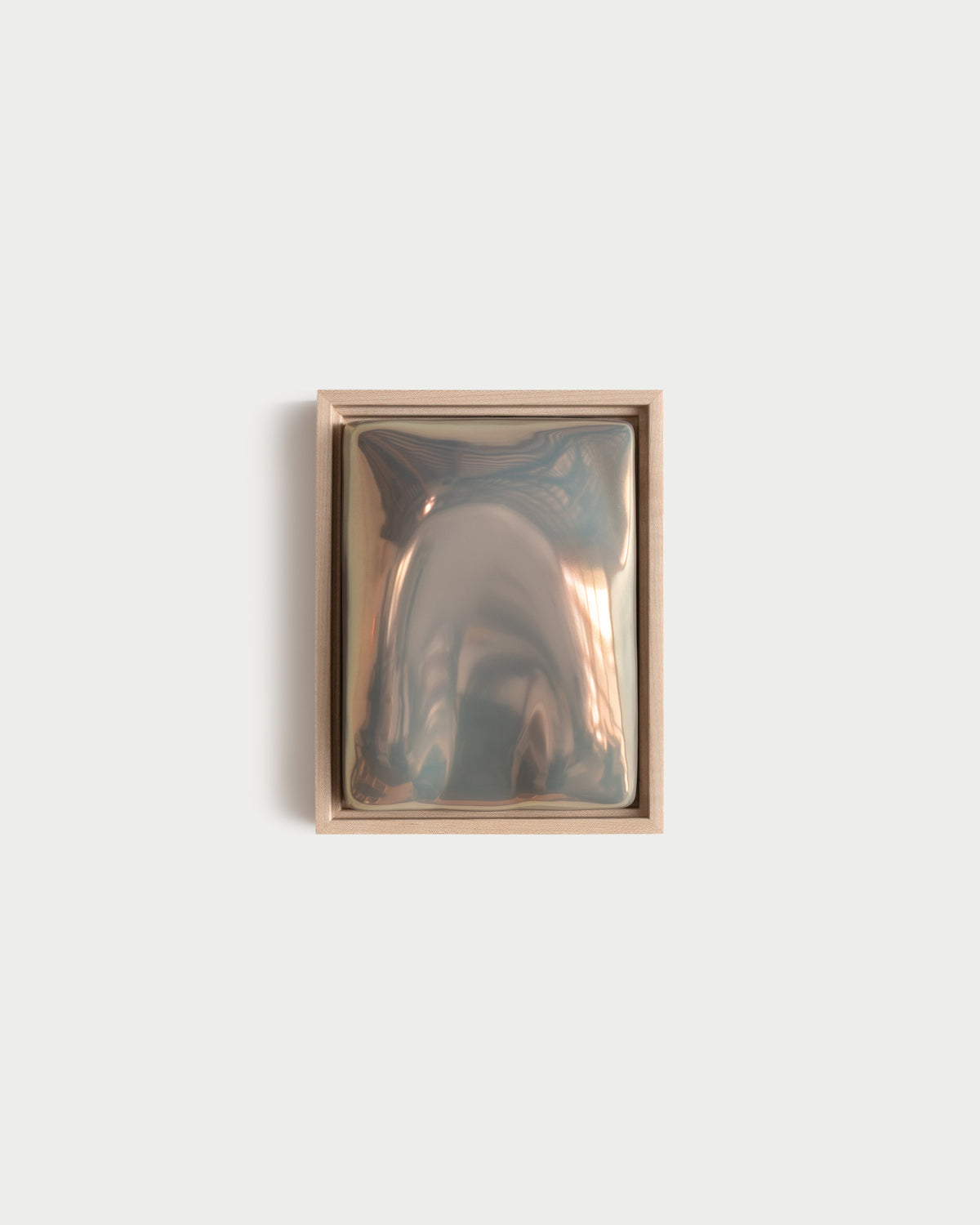 "Arch" 6x8" ceramic wall relief with a raised arch form and iridescent glaze
