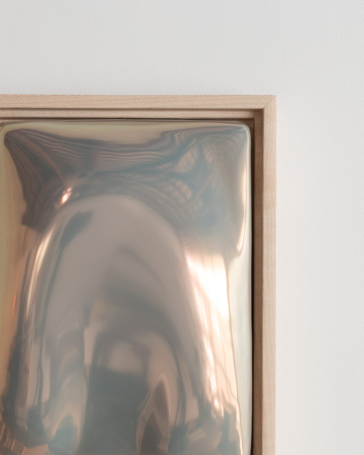 Close-up detail of "Arch" showing the raised arch form and reflective iridescent glaze