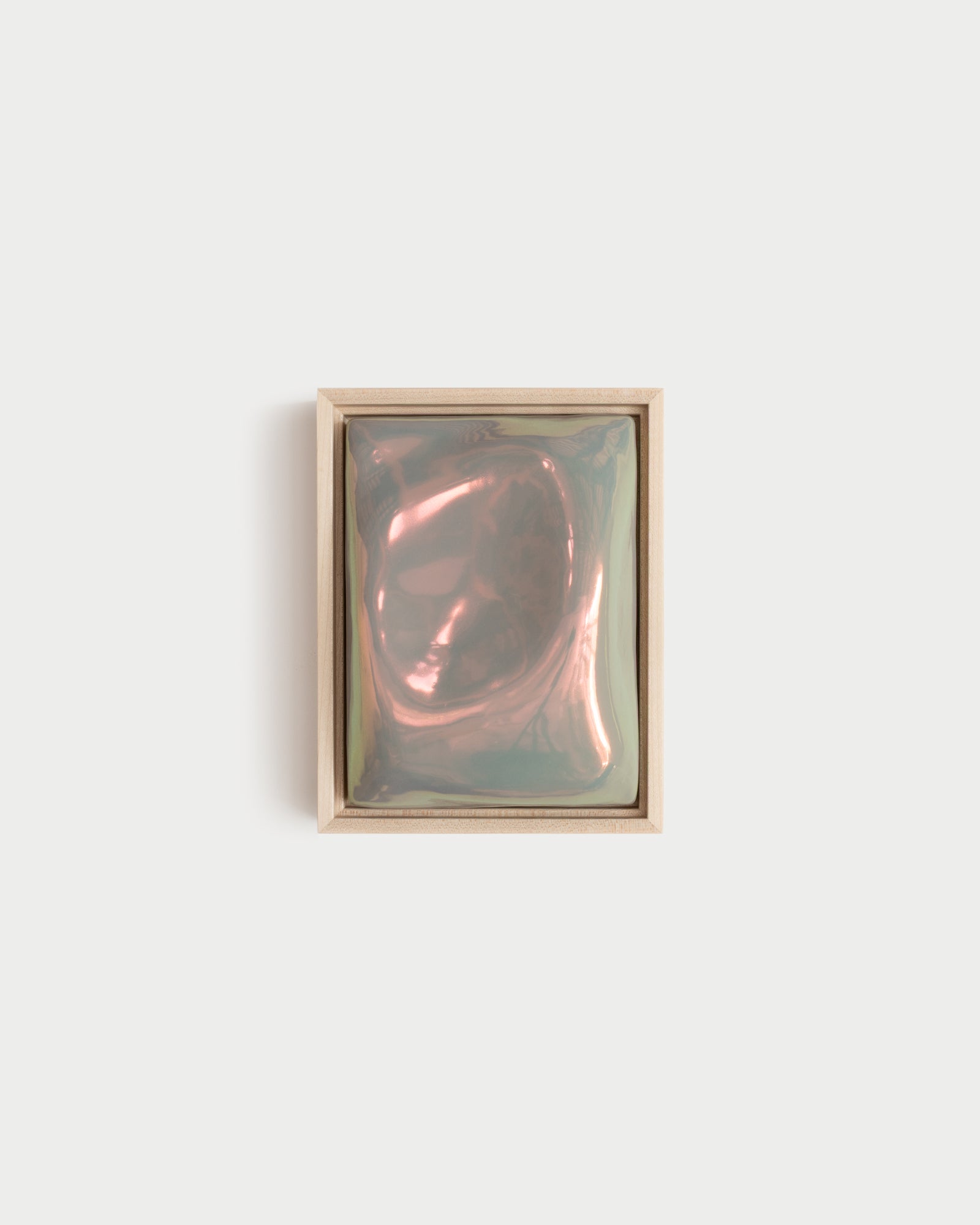 Fold 6 x 8 ceramic wall relief in taupe iridescent glaze