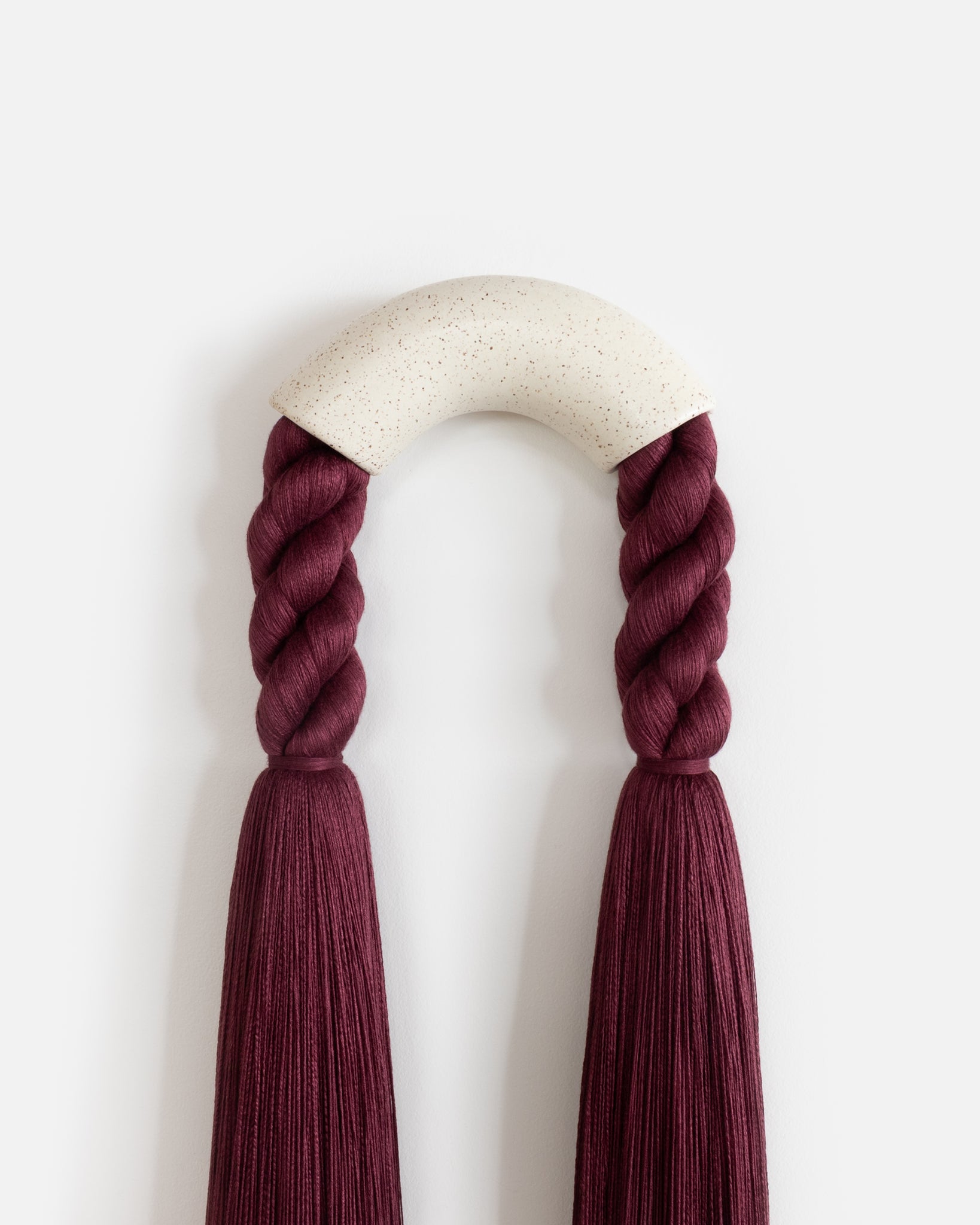 Large Off-White Ceramic Semi Arch (Maroon Rope)