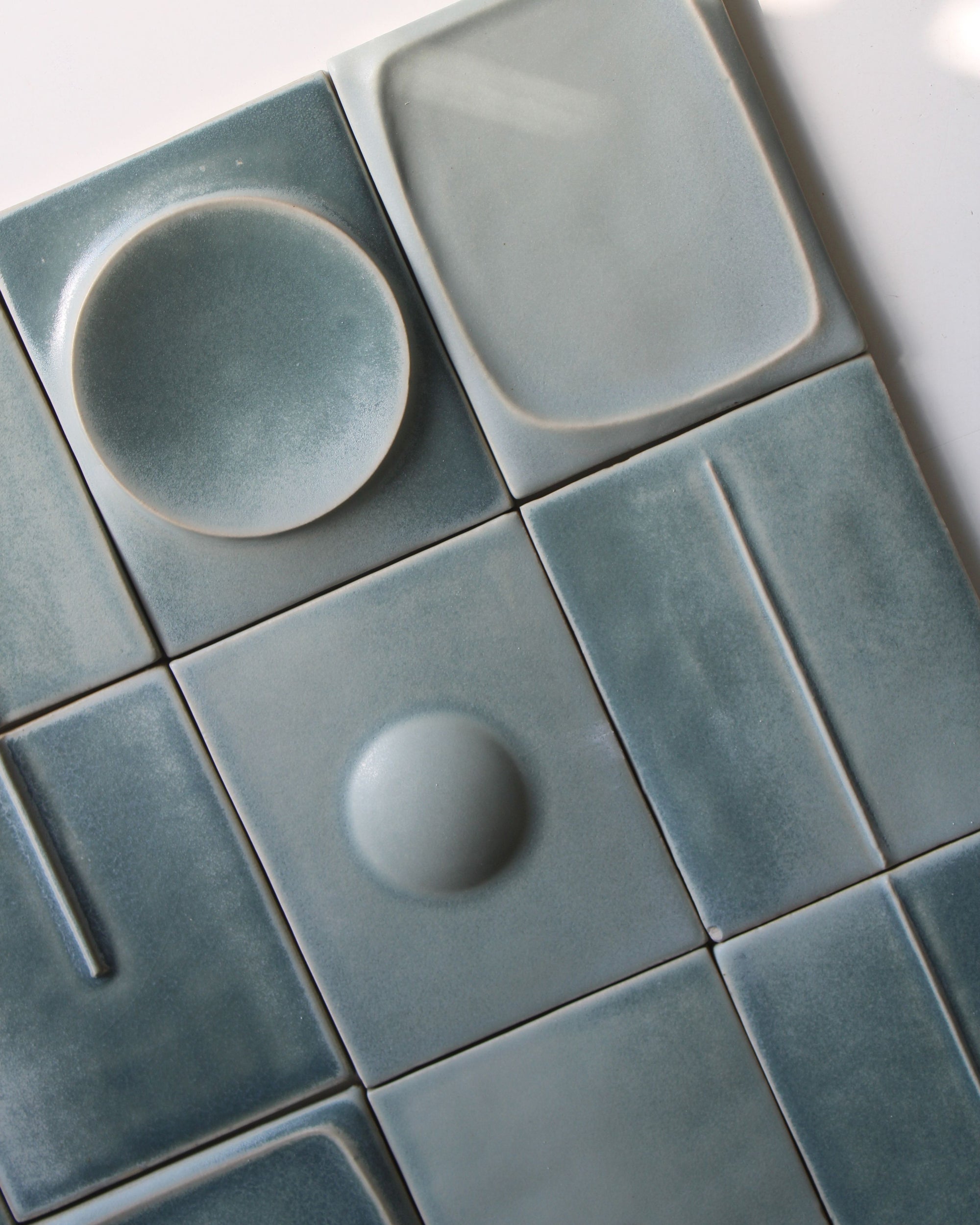 Tiles in light blue