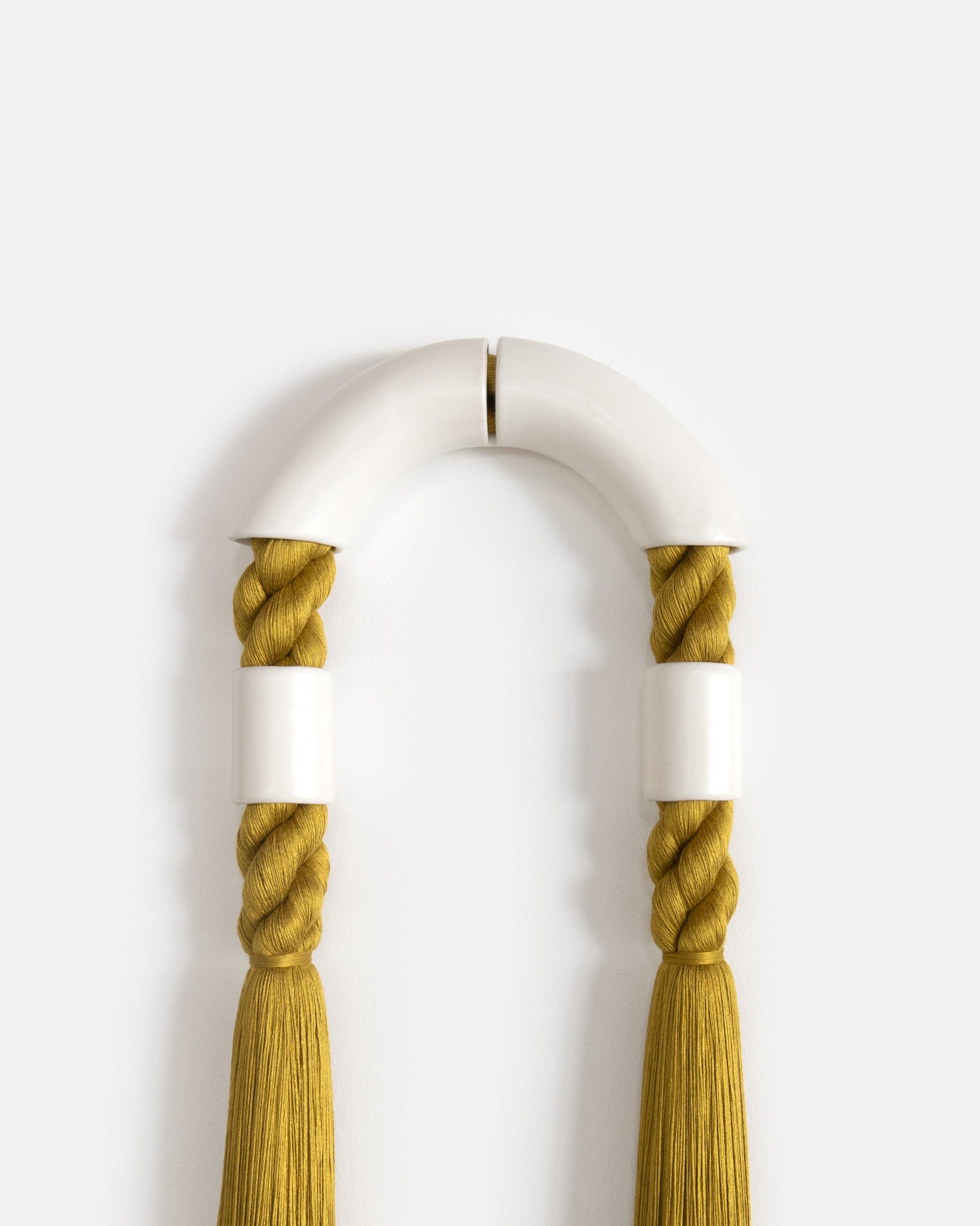 Medium White Ceramic Illusion Arch (Chartreuse Rope)