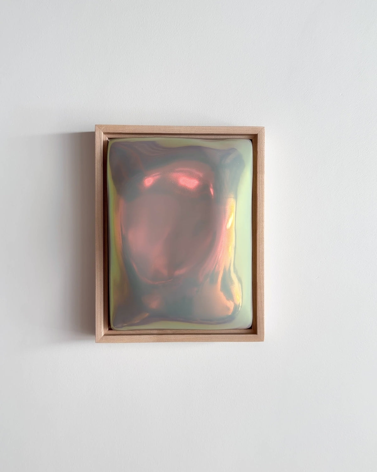 Video of Fold 6x8" ceramic wall relief showing the folded raised form and soft taupe iridescent glaze