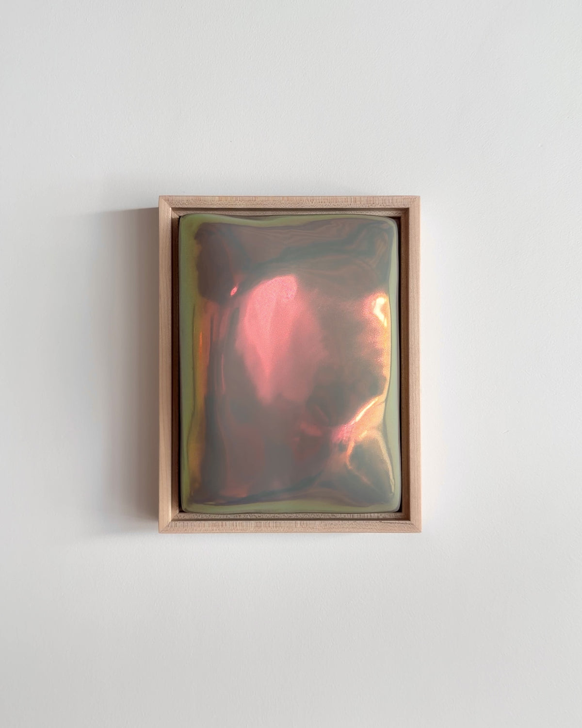 Video of Sway 6x8" ceramic wall relief showing the flowing raised form and taupe iridescent glaze