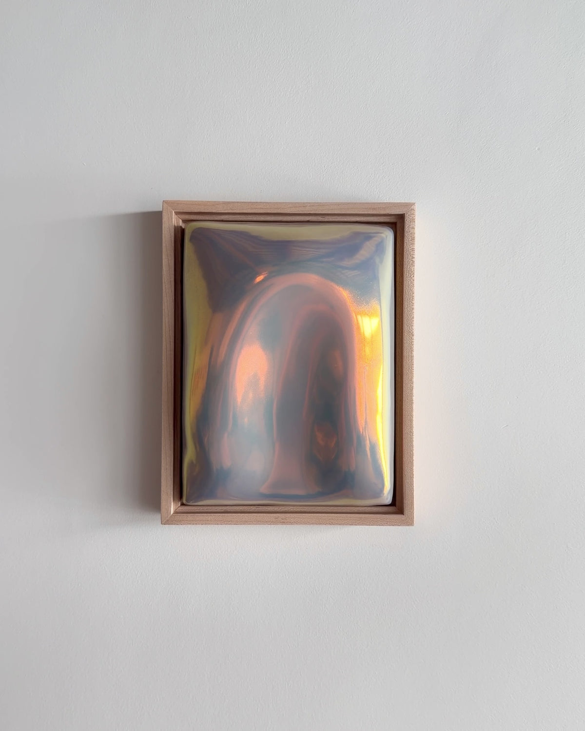 Video of Arch 6x8" ceramic wall relief showing the raised arch form and iridescent glaze